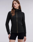 Cotton Gold Full Zip Up Athletic Jacket Sweatshirt-SUUKSESS-SUUKSESS