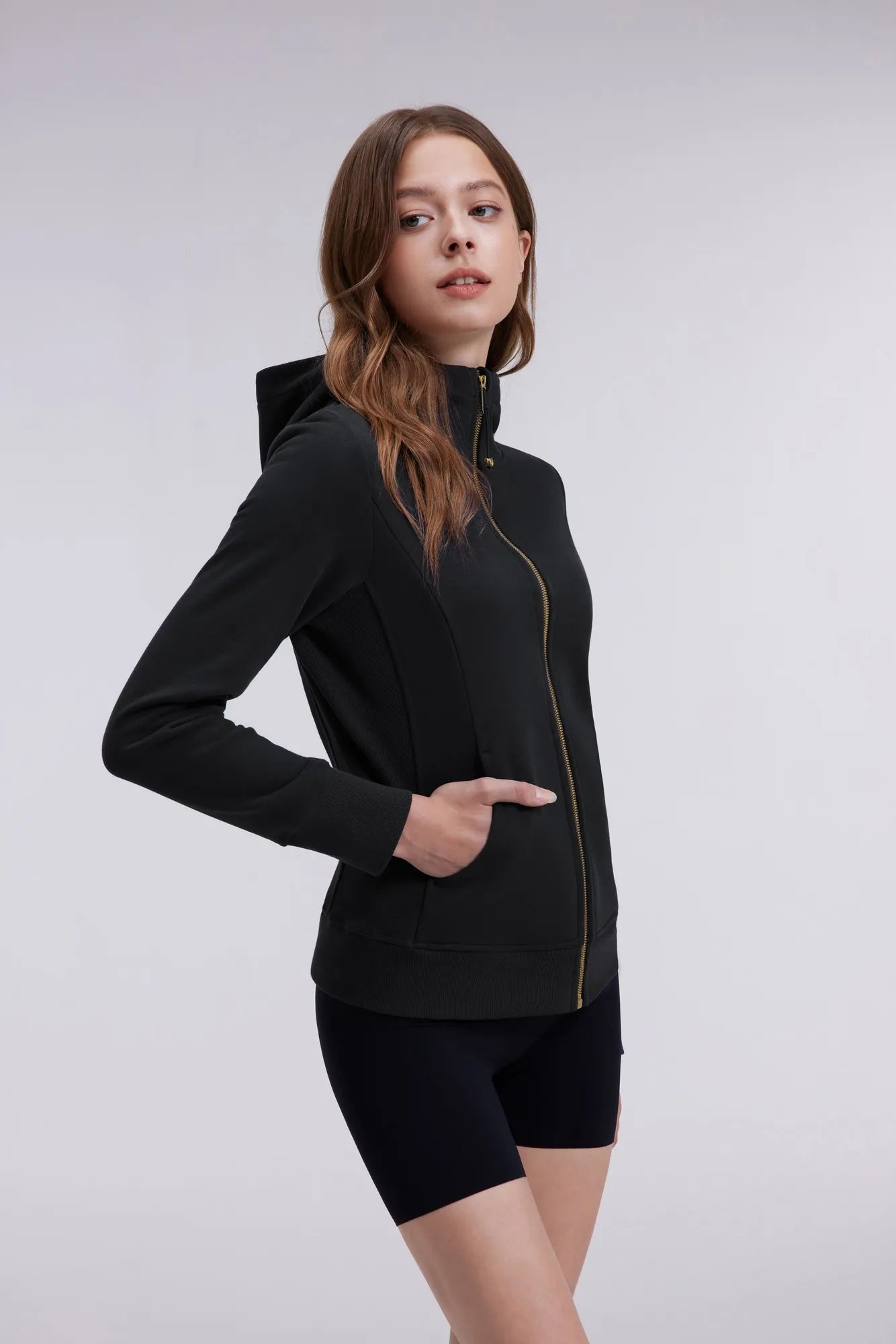 Cotton Gold Full Zip Up Athletic Jacket Sweatshirt-SUUKSESS-SUUKSESS