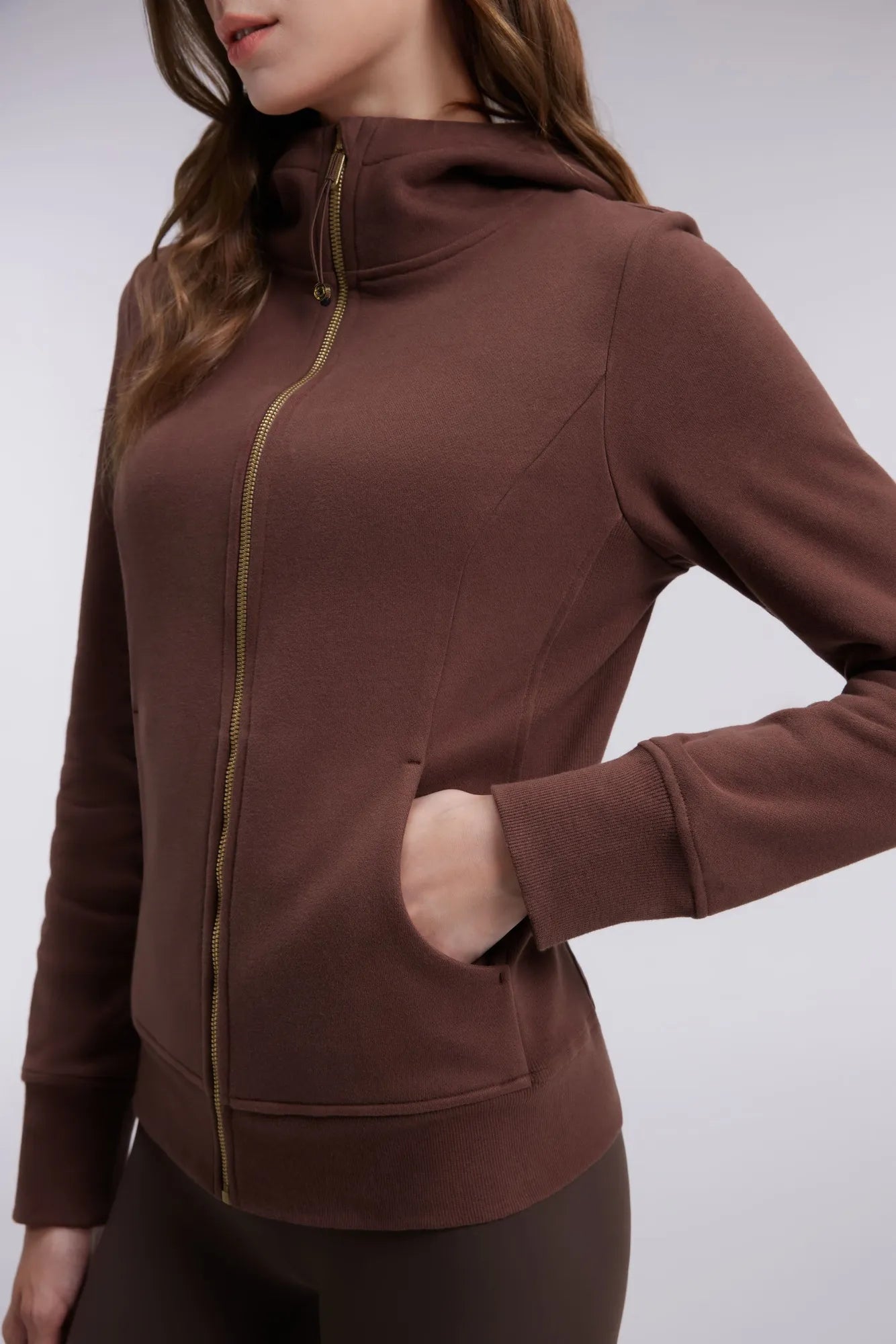 Cotton Gold Full Zip Up Athletic Jacket Sweatshirt-SUUKSESS-SUUKSESS