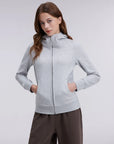 Cotton Gold Full Zip Up Athletic Jacket Sweatshirt-SUUKSESS-Grey-XS-SUUKSESS