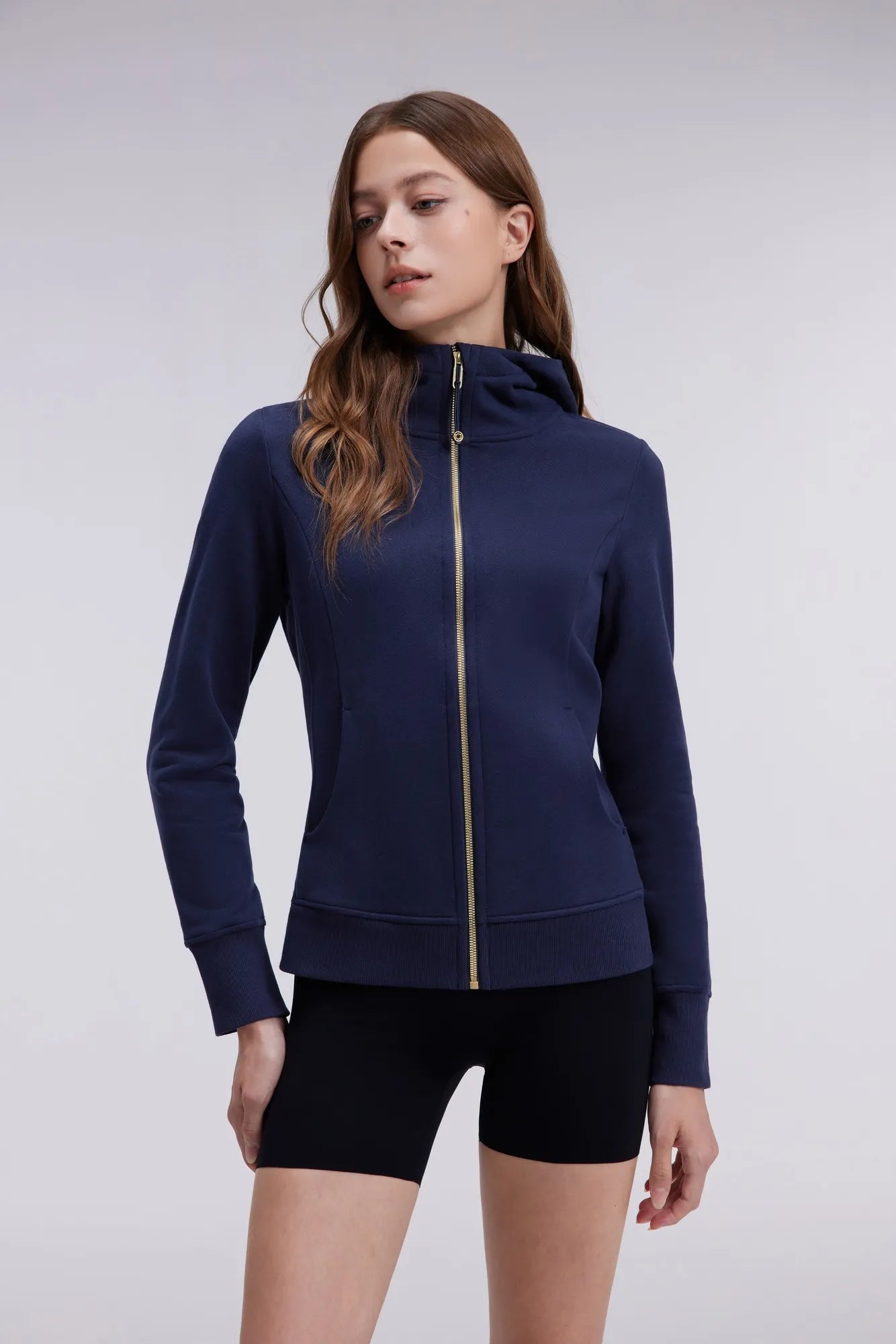 Cotton Gold Full Zip Up Athletic Jacket Sweatshirt-SUUKSESS-SUUKSESS