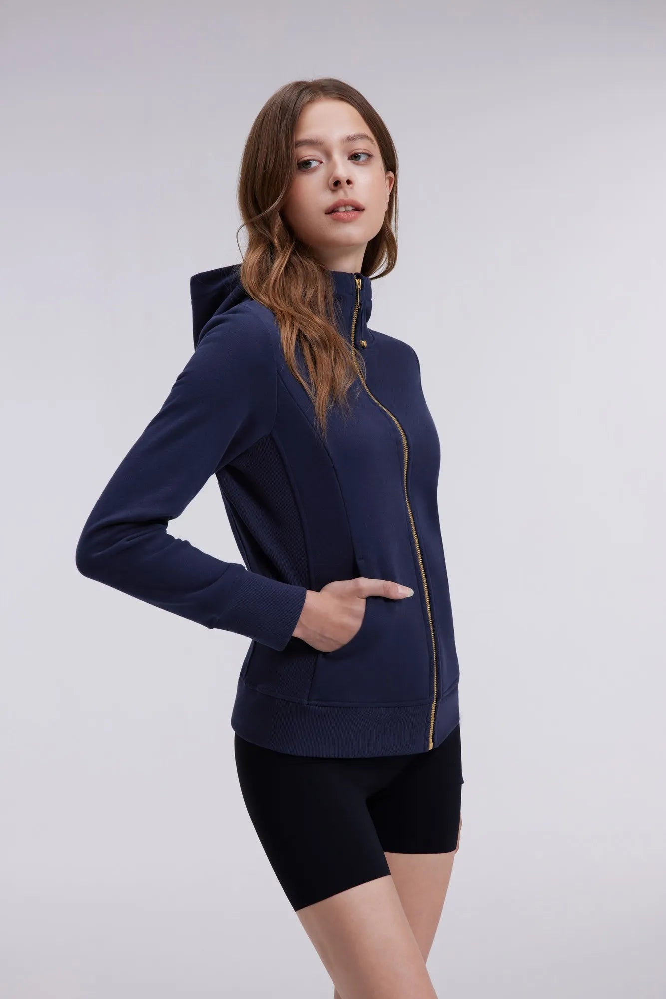 Cotton Gold Full Zip Up Athletic Jacket Sweatshirt-SUUKSESS-SUUKSESS