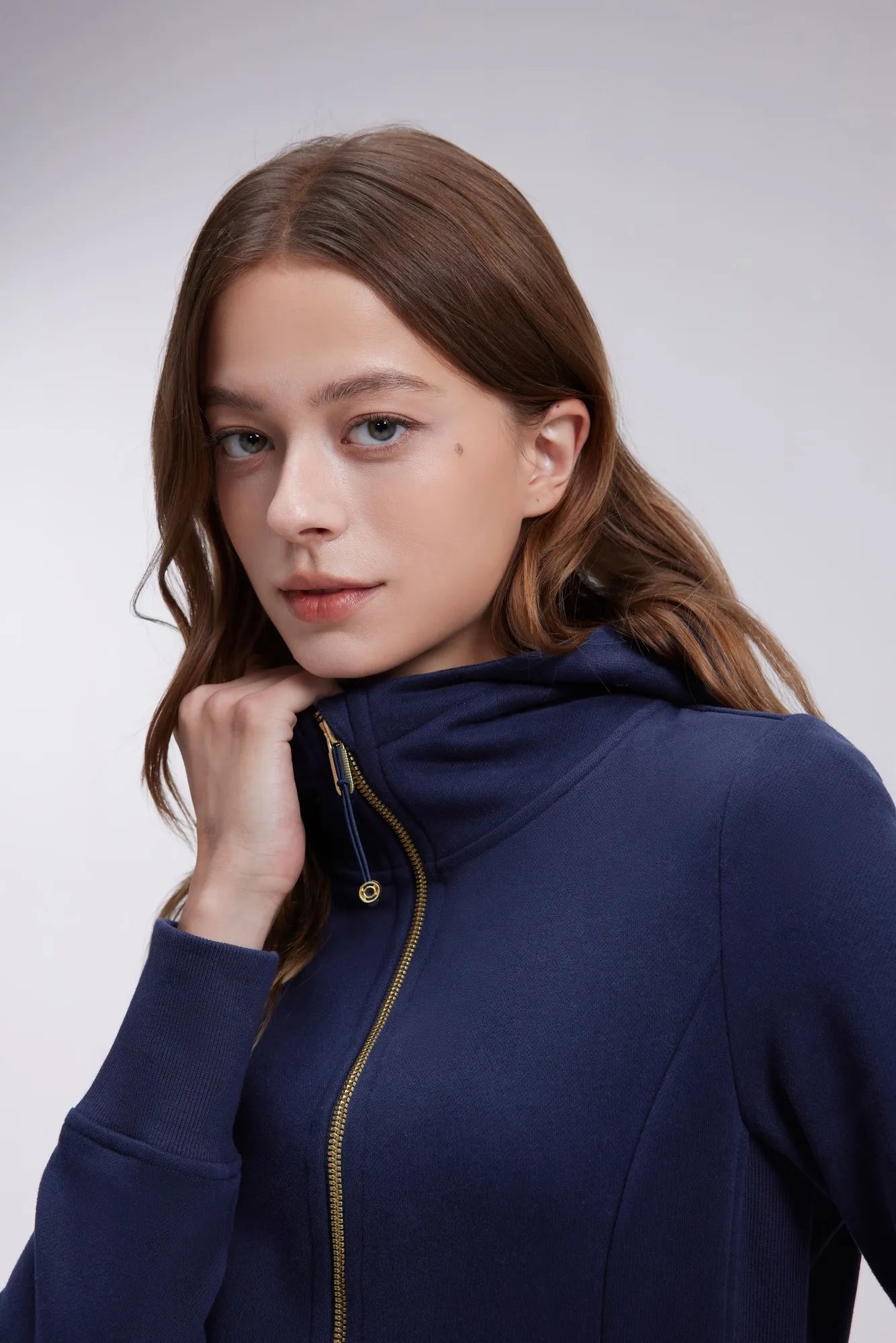Cotton Gold Full Zip Up Athletic Jacket Sweatshirt-SUUKSESS-SUUKSESS