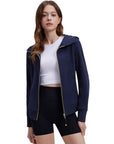 Cotton Gold Full Zip Up Athletic Jacket Sweatshirt-SUUKSESS-SUUKSESS