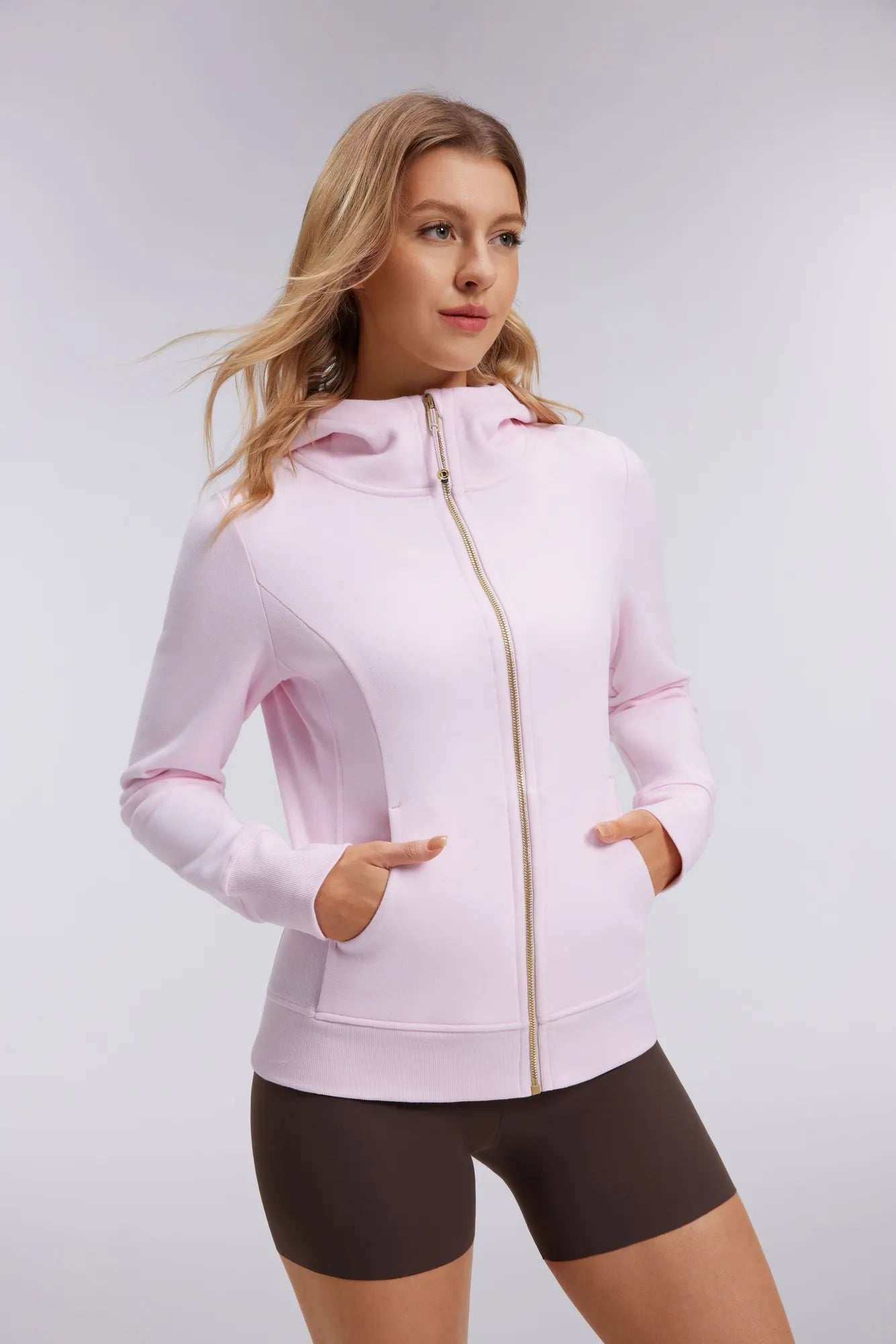 Cotton Gold Full Zip Up Athletic Jacket Sweatshirt-SUUKSESS-SUUKSESS