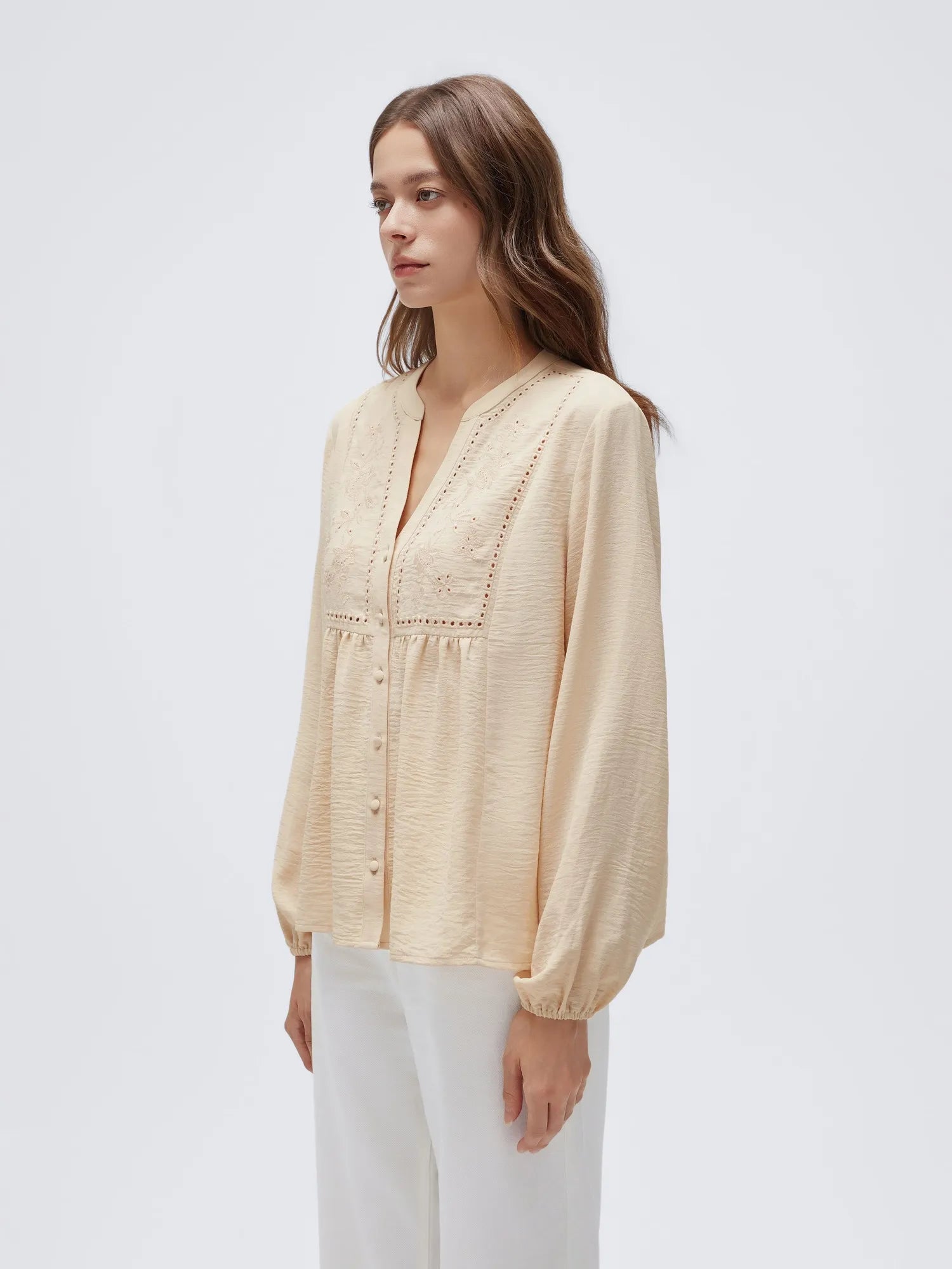 Button Down Boho Top - Long Sleeve-SUUKSESS-SUUKSESS