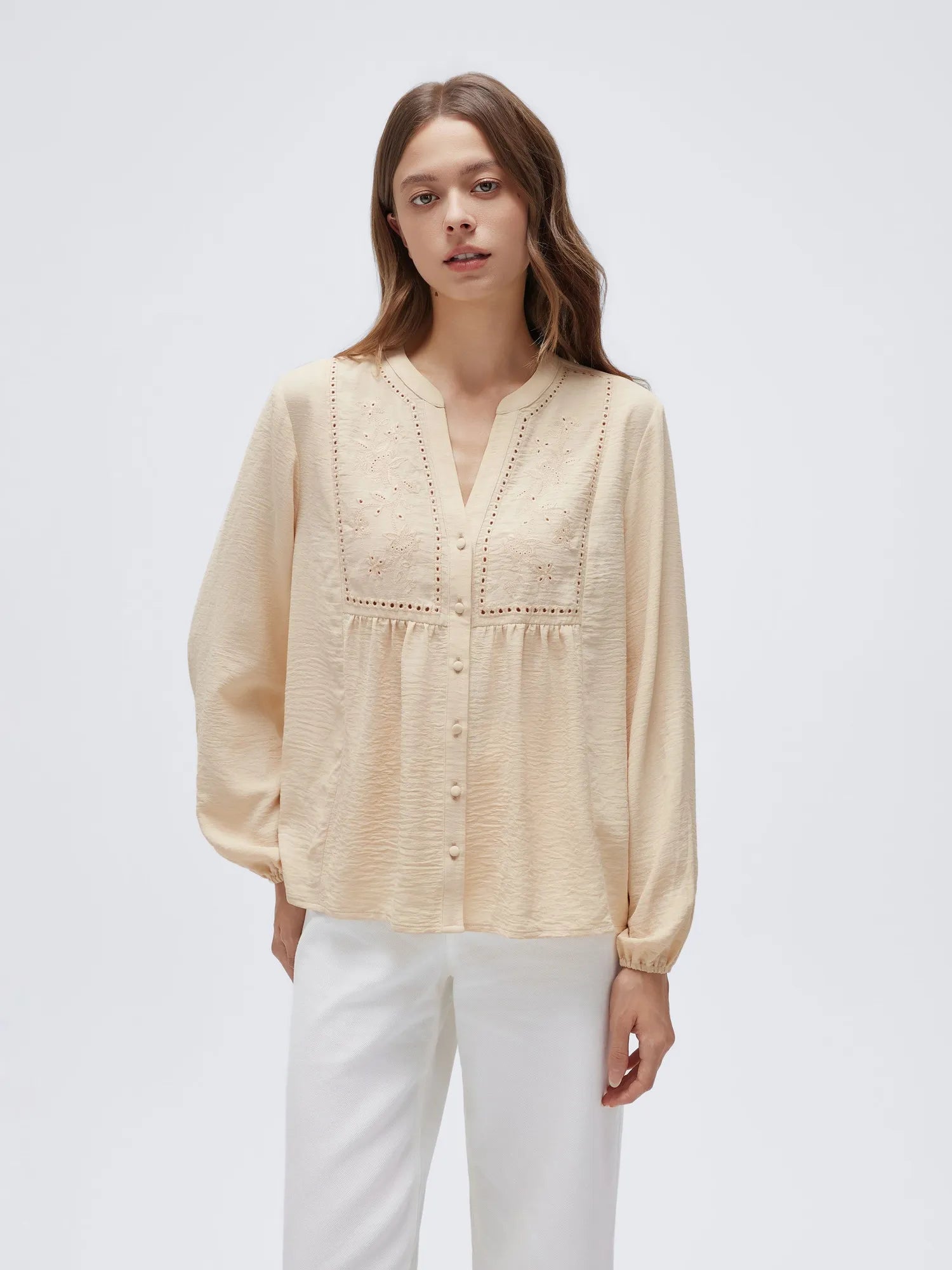 Button Down Boho Top - Long Sleeve-SUUKSESS-SUUKSESS