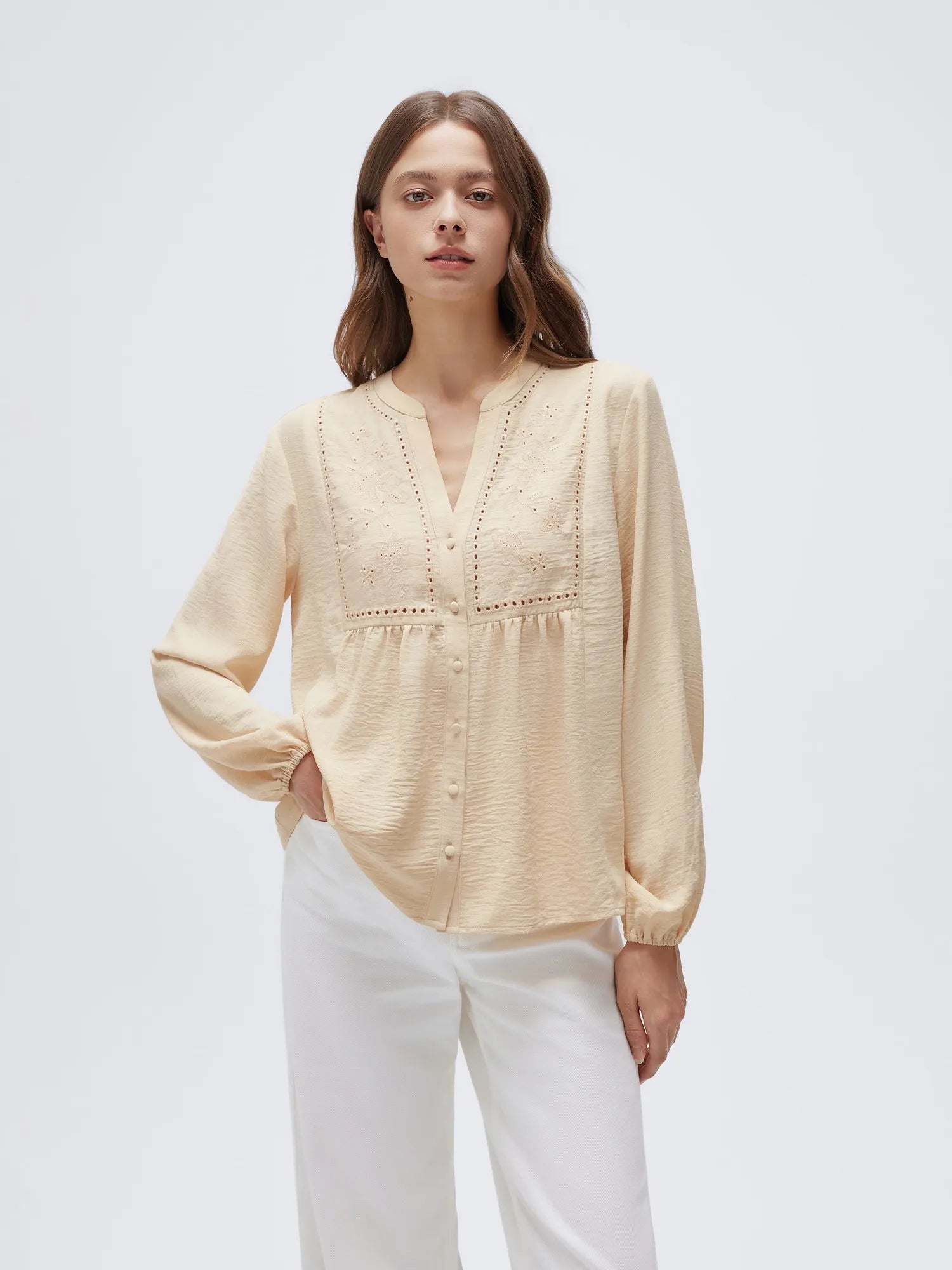 Button Down Boho Top - Long Sleeve-SUUKSESS-SUUKSESS