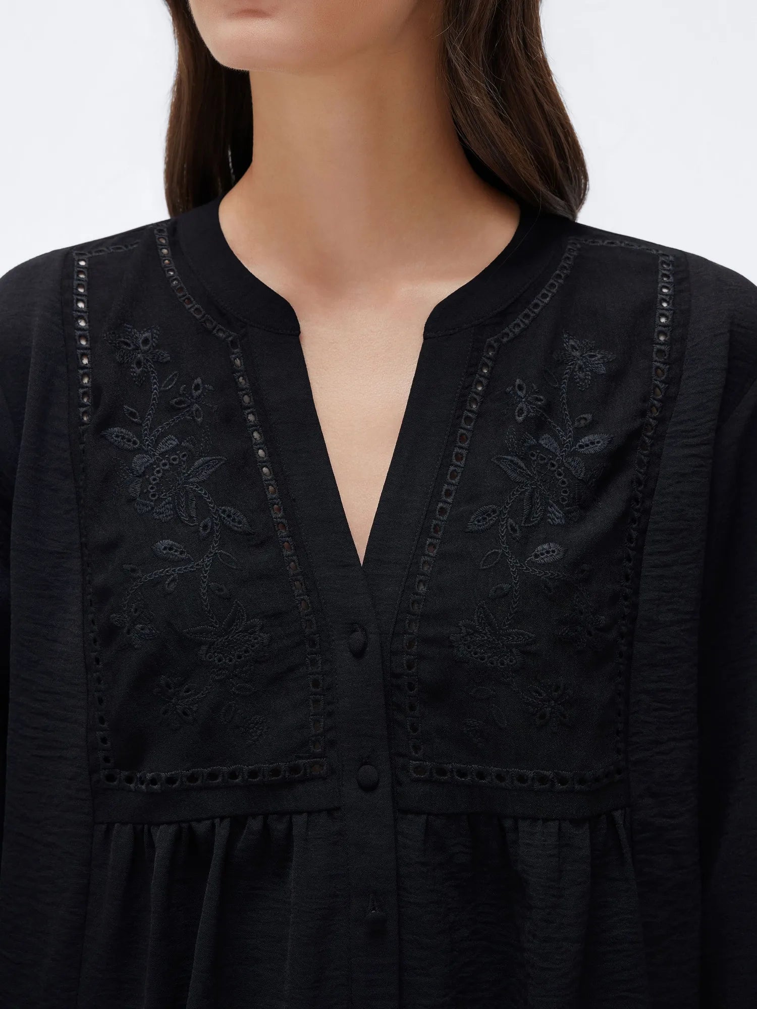 Button Down Boho Top - Long Sleeve-SUUKSESS-SUUKSESS