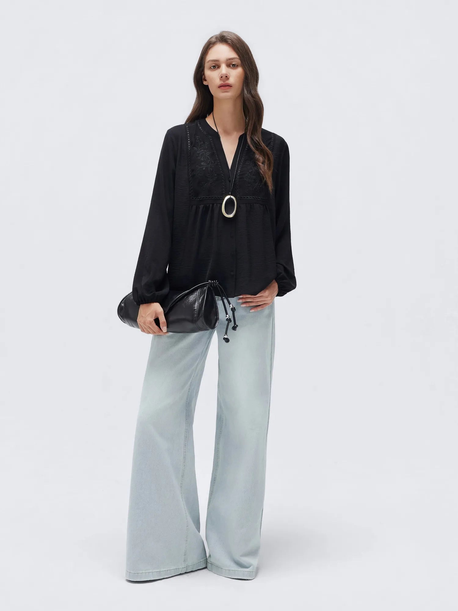 Button Down Boho Top - Long Sleeve-SUUKSESS-SUUKSESS