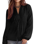 Button Down Boho Top - Long Sleeve-SUUKSESS-SUUKSESS