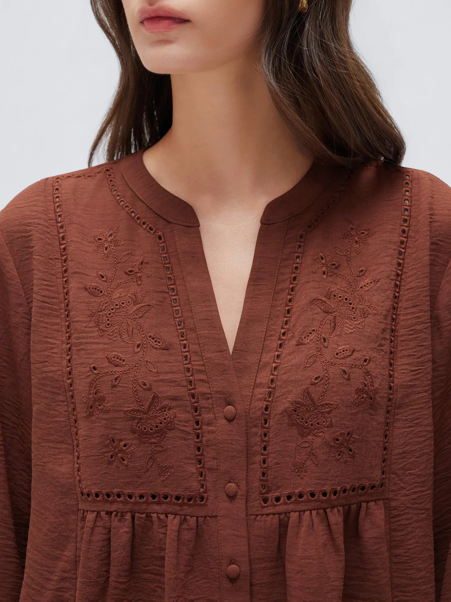 Button Down Boho Top - Long Sleeve-SUUKSESS-SUUKSESS
