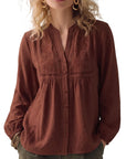 Button Down Boho Top - Long Sleeve-SUUKSESS-SUUKSESS