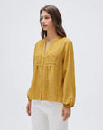 Button Down Boho Top - Long Sleeve-SUUKSESS-Yellow-XS-SUUKSESS