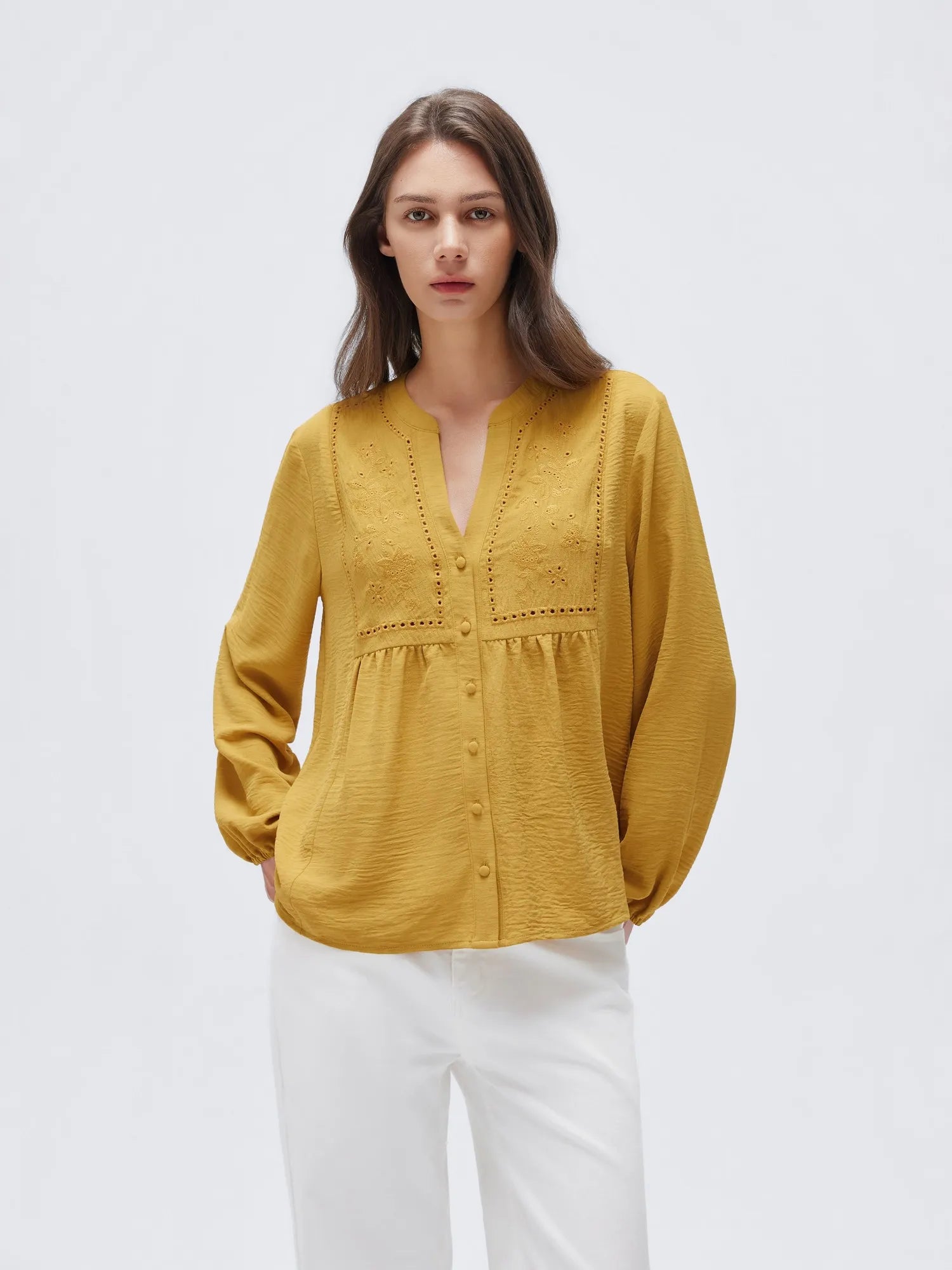 Button Down Boho Top - Long Sleeve-SUUKSESS-SUUKSESS