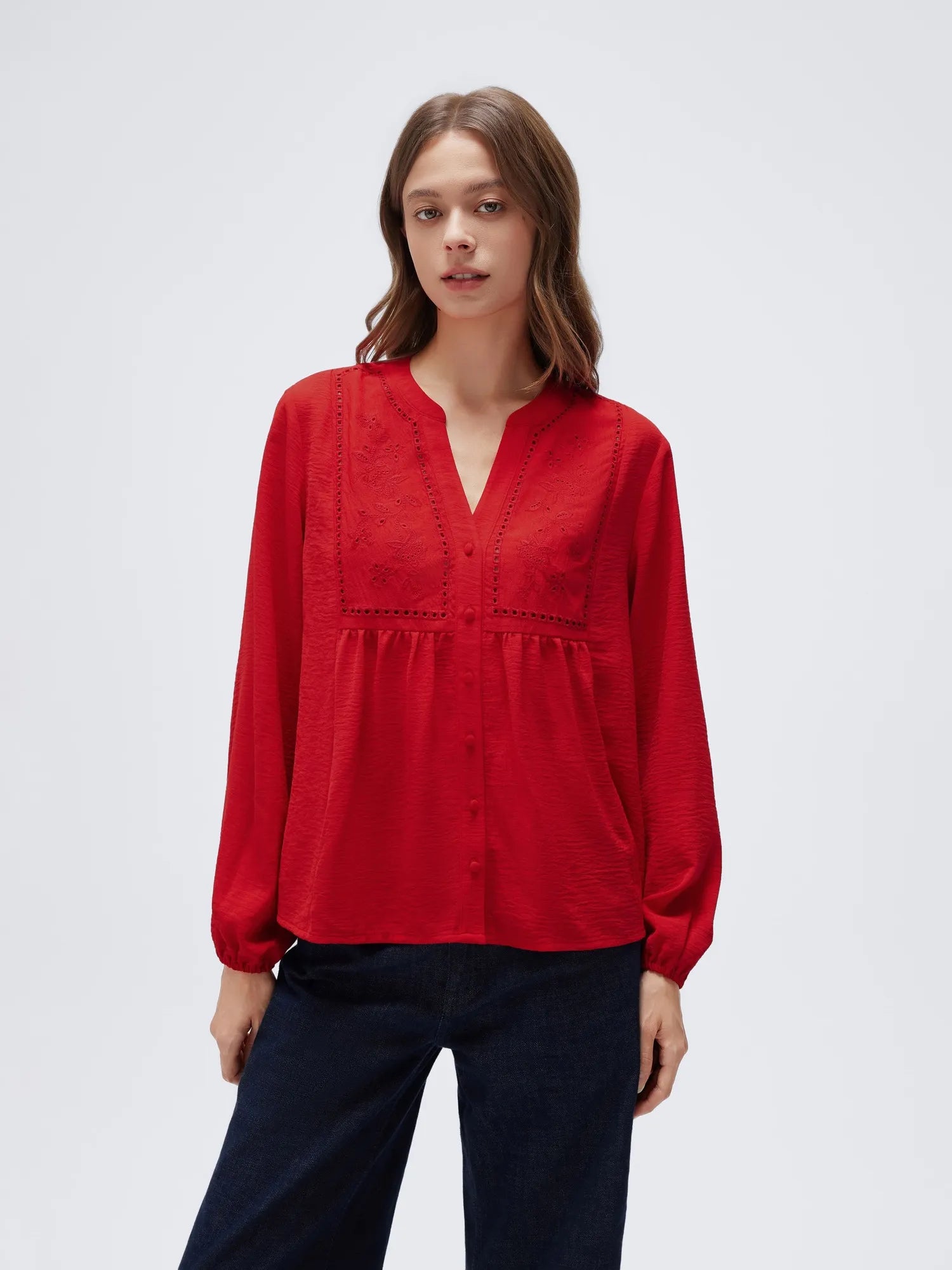 Button Down Boho Top - Long Sleeve-SUUKSESS-SUUKSESS