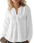 Button Down Boho Top - Long Sleeve-SUUKSESS-SUUKSESS