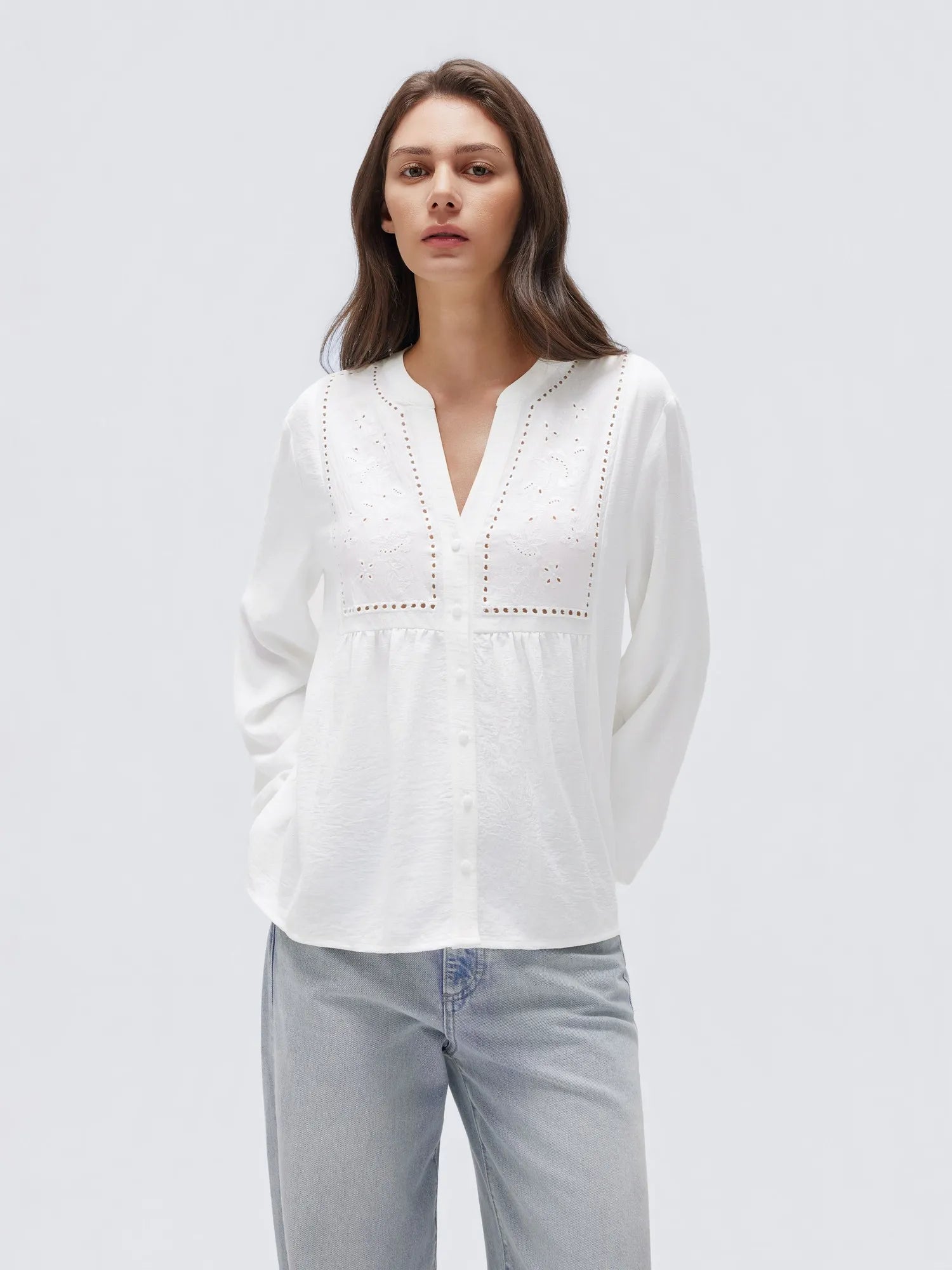 Button Down Boho Top - Long Sleeve-SUUKSESS-SUUKSESS