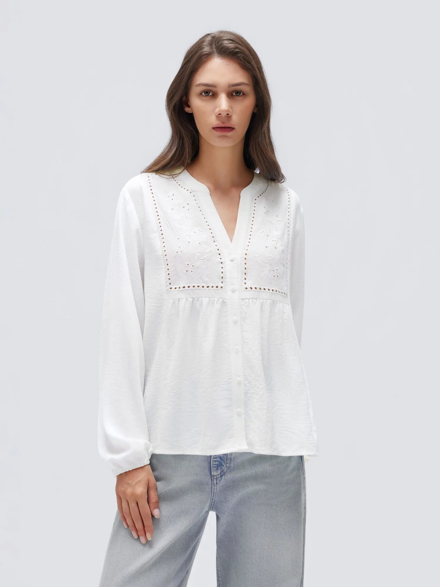 Button Down Boho Top - Long Sleeve-SUUKSESS-SUUKSESS