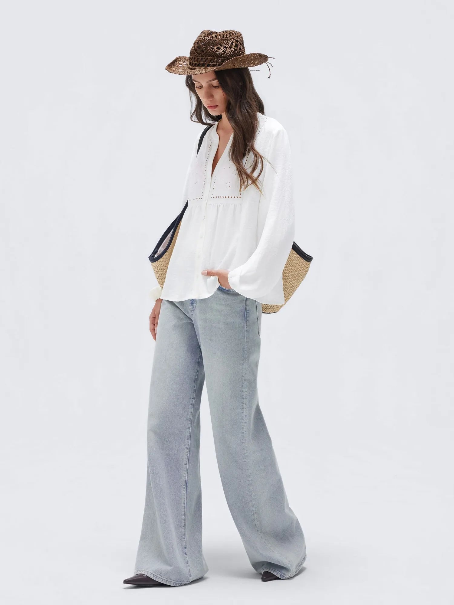 Button Down Boho Top - Long Sleeve-SUUKSESS-SUUKSESS