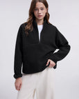Quarter Zip Fleece Fuzzy Sherpa Jacket-SUUKSESS-SUUKSESS