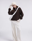 Quarter Zip Fleece Fuzzy Sherpa Jacket-SUUKSESS-SUUKSESS