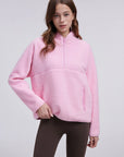 Quarter Zip Fleece Fuzzy Sherpa Jacket-SUUKSESS-SUUKSESS