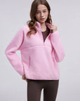 Quarter Zip Fleece Fuzzy Sherpa Jacket-SUUKSESS-SUUKSESS