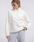Quarter Zip Fleece Fuzzy Sherpa Jacket-SUUKSESS-SUUKSESS