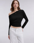 Cinched Waist Off the Shoulder Tops - Long Sleeve