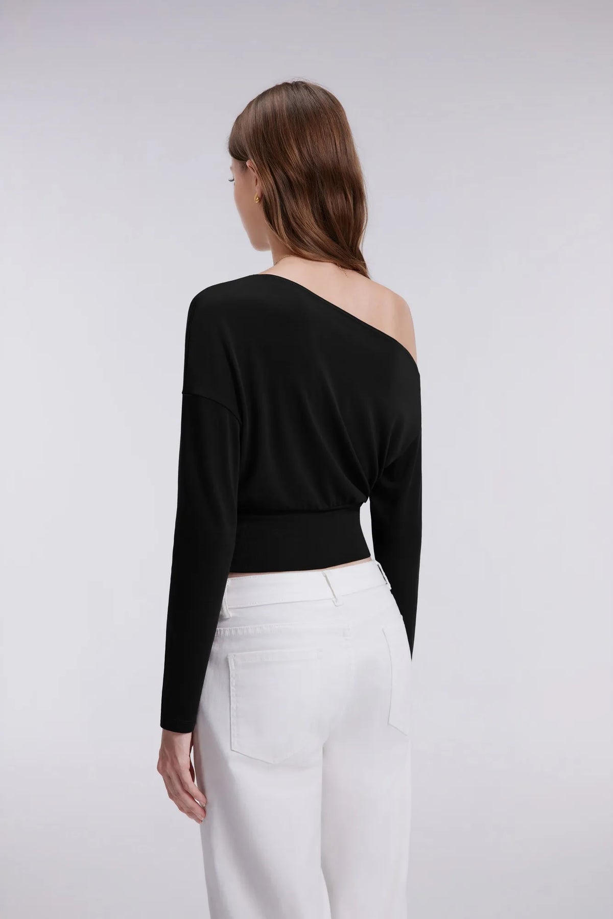Cinched Waist Off the Shoulder Tops - Long Sleeve