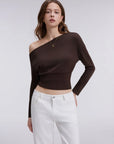 Cinched Waist Off the Shoulder Tops - Long Sleeve