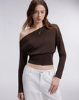 Cinched Waist Off the Shoulder Tops - Long Sleeve
