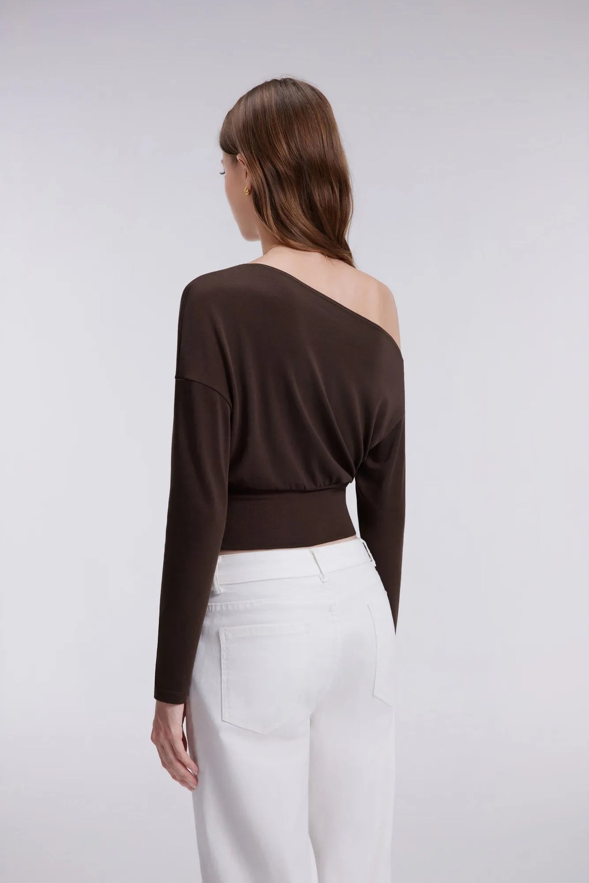 Cinched Waist Off the Shoulder Tops - Long Sleeve