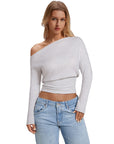 Cinched Waist Off the Shoulder Tops - Long Sleeve