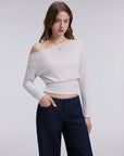 Cinched Waist Off the Shoulder Tops - Long Sleeve