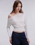 Cinched Waist Off the Shoulder Tops - Long Sleeve