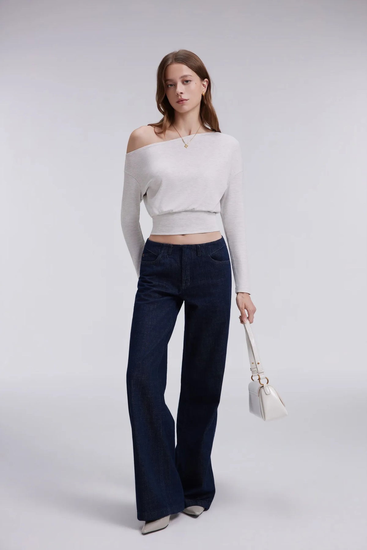 Cinched Waist Off the Shoulder Tops - Long Sleeve