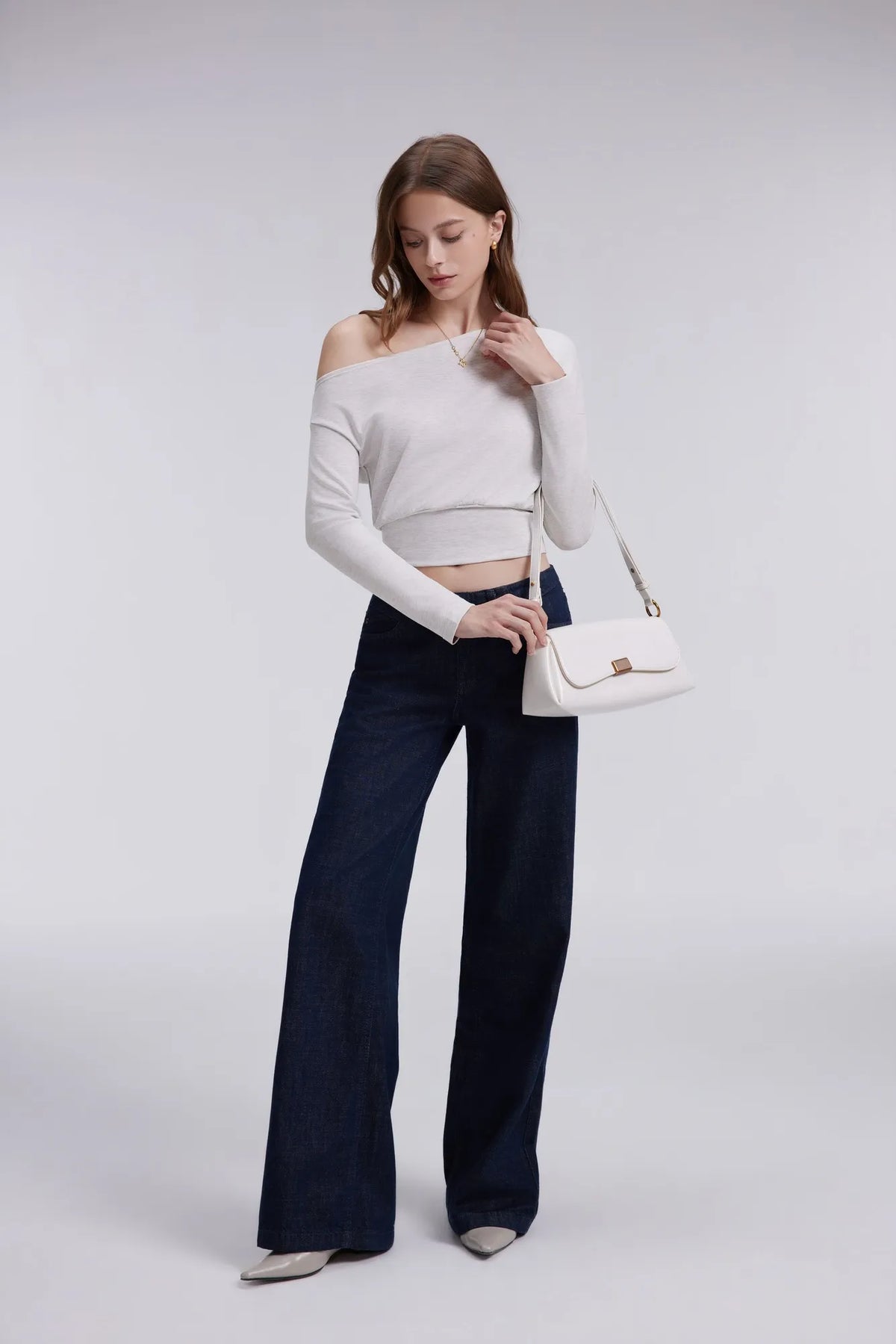 Cinched Waist Off the Shoulder Tops - Long Sleeve