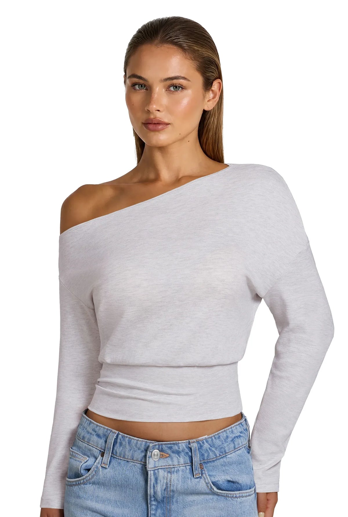Cinched Waist Off the Shoulder Tops - Long Sleeve