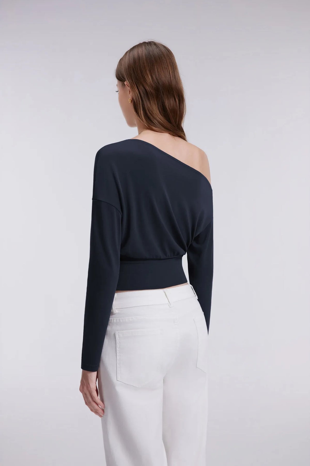 Cinched Waist Off the Shoulder Tops - Long Sleeve