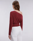 Cinched Waist Off the Shoulder Tops - Long Sleeve