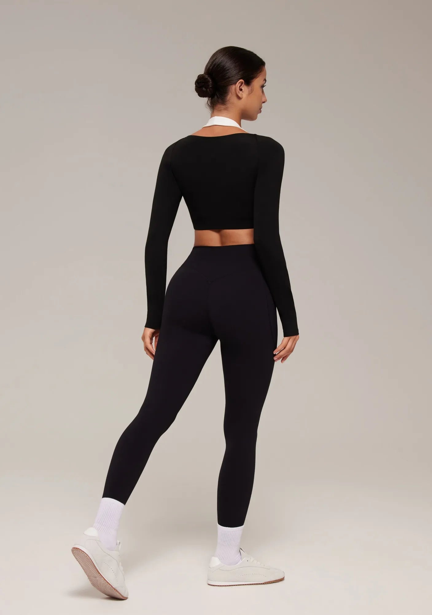 Pilates Crop Top Halter Top - Long Sleeve-SUUKSESS-SUUKSESS