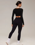 Pilates Crop Top Halter Top - Long Sleeve-SUUKSESS-SUUKSESS