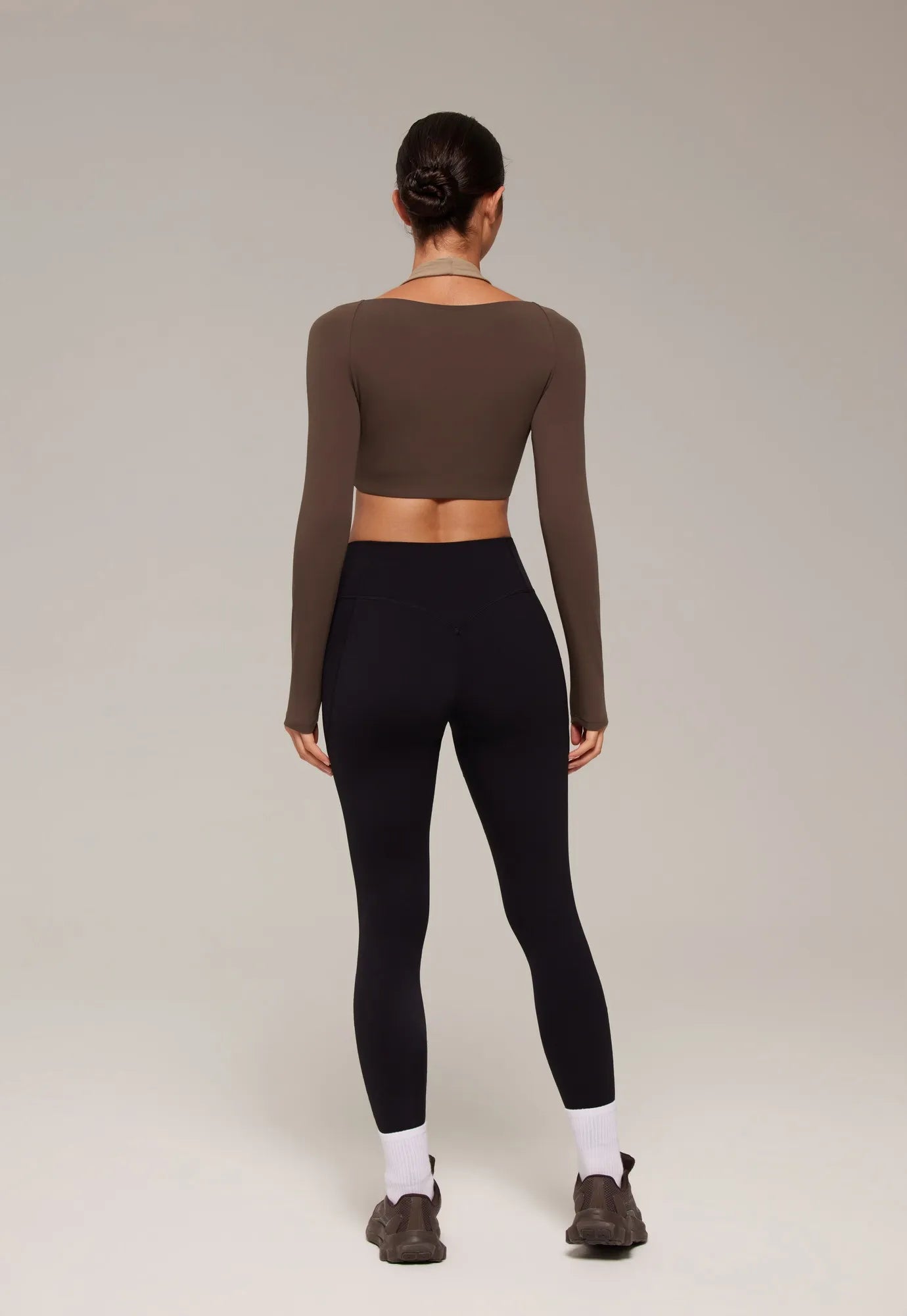 Pilates Crop Top Halter Top - Long Sleeve-SUUKSESS-SUUKSESS