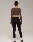 Pilates Crop Top Halter Top - Long Sleeve-SUUKSESS-SUUKSESS