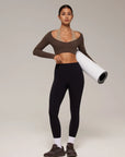 Pilates Crop Top Halter Top - Long Sleeve-SUUKSESS-SUUKSESS