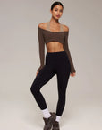 Pilates Crop Top Halter Top - Long Sleeve-SUUKSESS-SUUKSESS