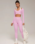 Pilates Crop Top Halter Top - Long Sleeve-SUUKSESS-SUUKSESS