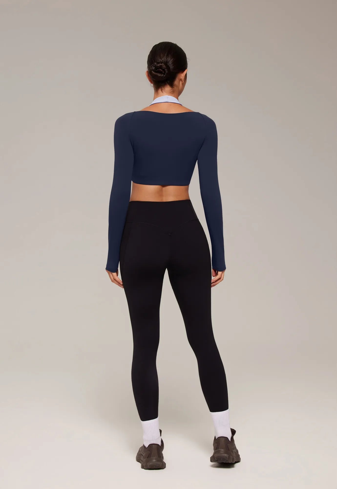 Pilates Crop Top Halter Top - Long Sleeve-SUUKSESS-SUUKSESS